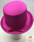 Premium Satin Top Hat for Costume Parties - Hot Pink