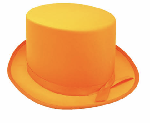 SATIN TOP HAT Costume Party Cap Fancy Dress Trilby Fedora One Size - Orange - SuperSaverAU - view 2