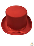 Premium Satin Top Hat for Costume Parties - Red