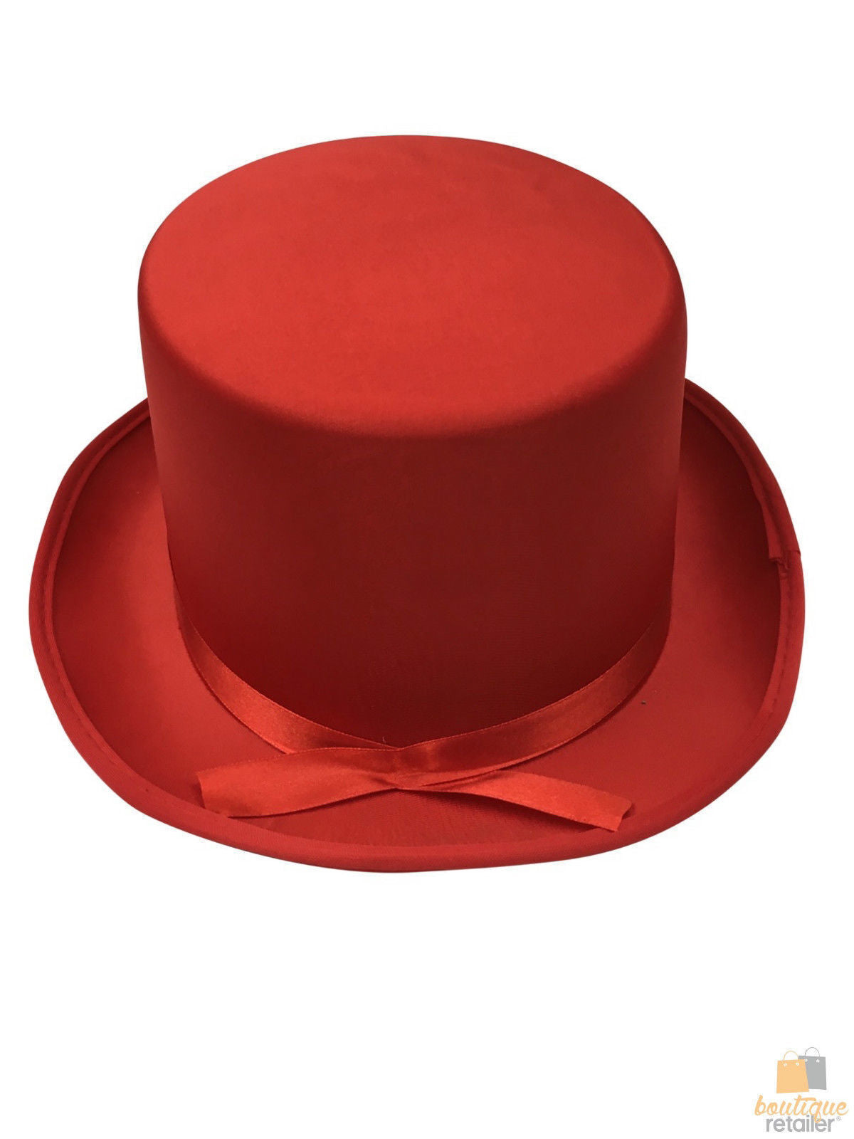 Premium Satin Top Hat for Costume Parties - Red