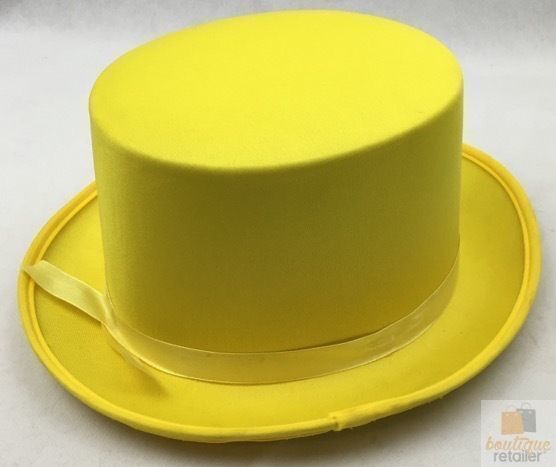 Premium Satin Top Hat for Costume Parties - Yellow