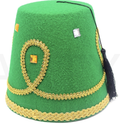 DELUXE TURKISH HAT Red Green Fez Tarboosh Dress Up Costume Party Moroccan - Green - SuperSaverAU - view 2