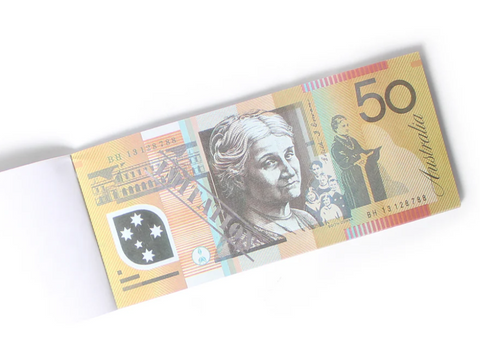 50 Dollar Australian Souvenir Note Pad Fake AUD Money - 1 Pack of 50 Sheets - SuperSaverAU - view 4