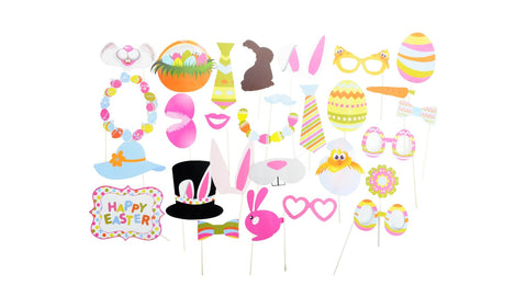 Premium Easter Photo Booth Props Set - 28pcs