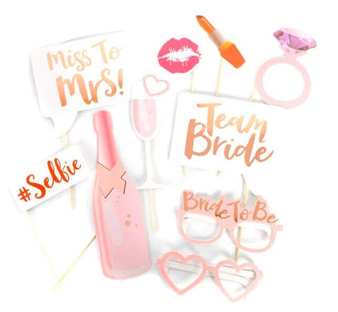 Premium Bride To Be Photo Booth Props - 10 Pack