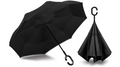 Premium Reverse Folding Umbrella – Black with C-Handle