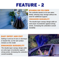 Reverse Folding Umbrella Windproof Double Layer C-Handle Galaxy Print - SuperSaverAU - view 4