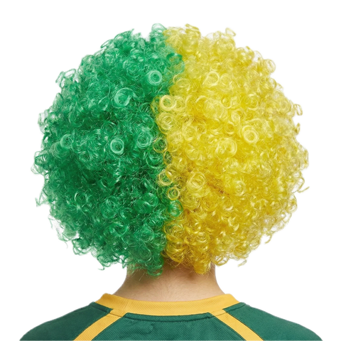 Premium Deluxe Aussie Afro Wig - Green/Gold