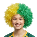 Premium Deluxe Aussie Afro Wig - Green/Gold