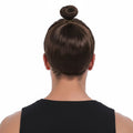 Hipster Trendy Hairstyle Adult Man Bun Wig Costume Hair - Brown - SuperSaverAU - view 3