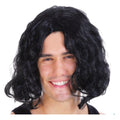 MENS WAVY WIG Curly Long Hair Disco Punk Rock Party Costume 60s 70s - Black - SuperSaverAU - view 2
