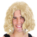 MENS WAVY WIG Curly Long Hair Disco Punk Rock Party Costume 60s 70s - Blonde - SuperSaverAU - view 2
