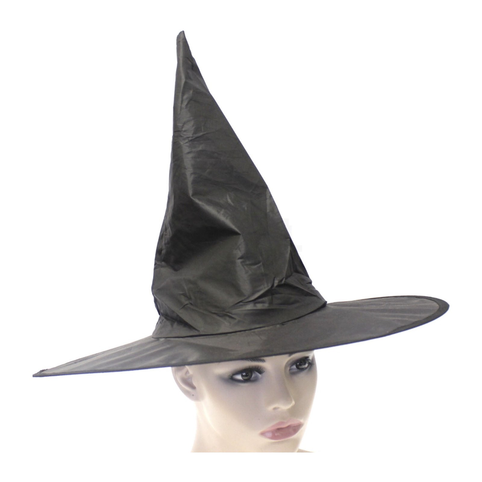 WITCH HAT Plain Black Halloween Costume Fancy Dress Womens Accessory Wizard - SuperSaverAU - view 3