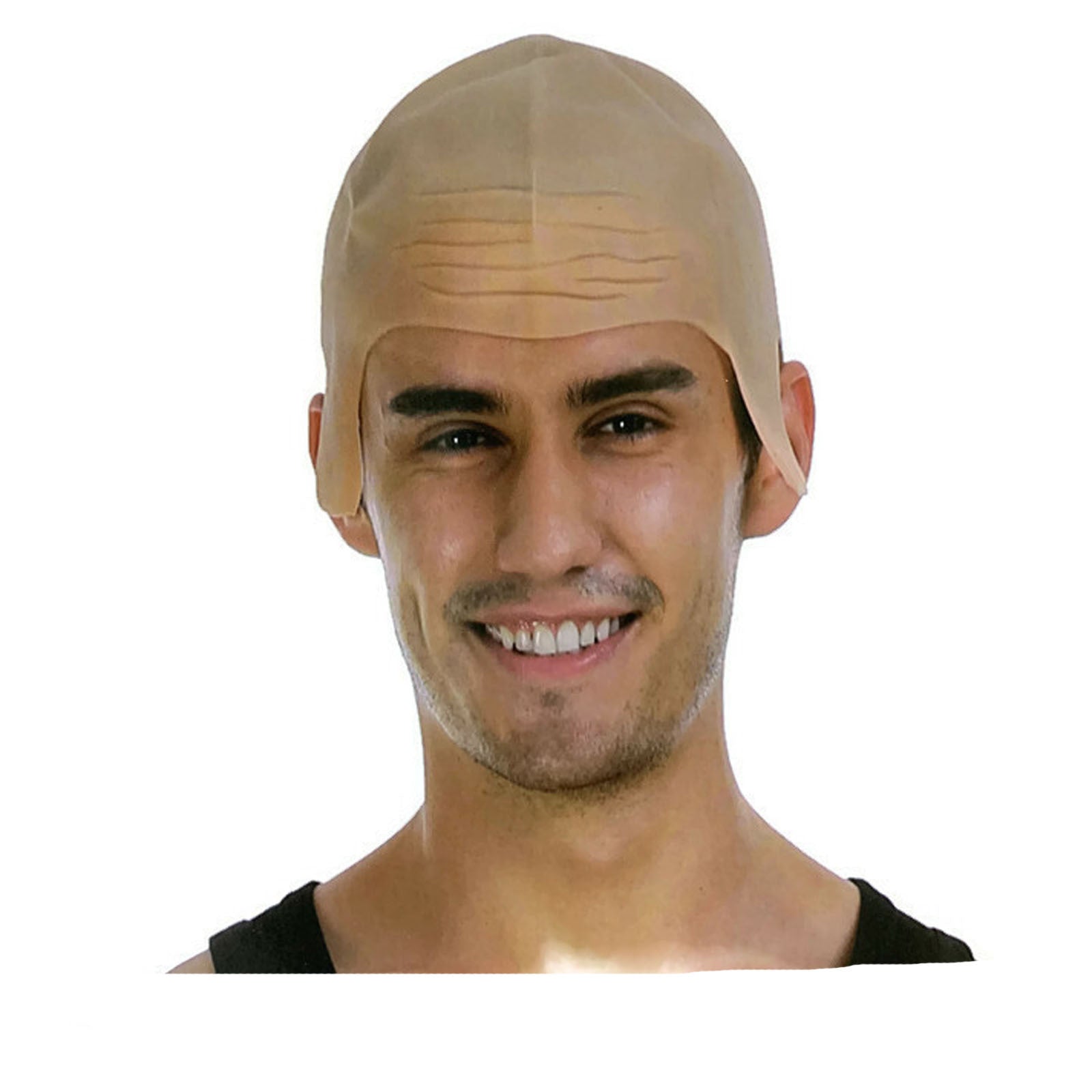 Bald Skinhead Wig Cap Costume Rubber Latex Dress Up Party Head Cover - SuperSaverAU - view 2