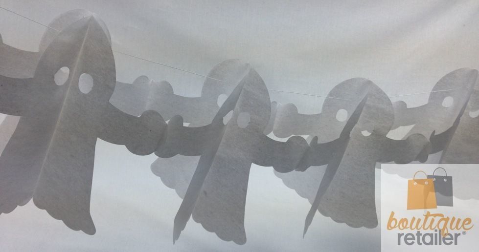 HALLOWEEN PAPER GARLAND Ghost Horror Decoration 1.8m Party Props Decor White - SuperSaverAU - view 1