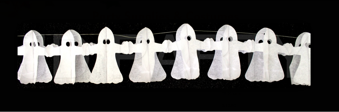 HALLOWEEN PAPER GARLAND Ghost Horror Decoration 1.8m Party Props Decor White - SuperSaverAU - view 3