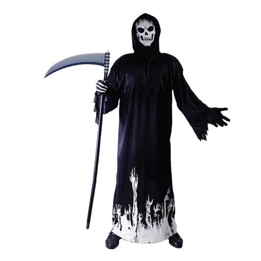 Scary Adult Glow in the Dark Party Costume Skeleton Reaper Halloween
