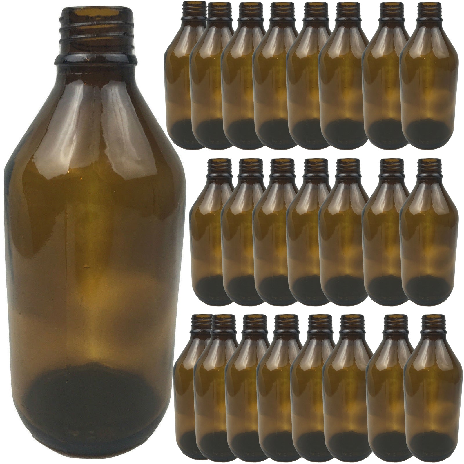 Premium Brown Glass Plinking Target Bottles without Lids - 600ml, 24 Pack