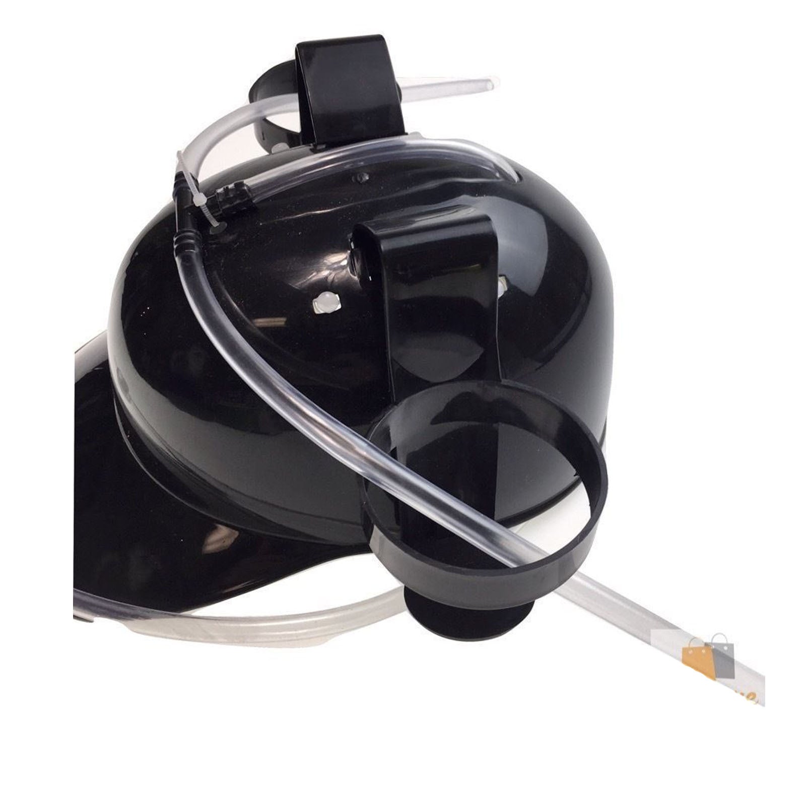 BEER DRINKING HELMET Drink Guzzler Holder Costume Party Hat Oktoberfest - Black - SuperSaverAU - view 4