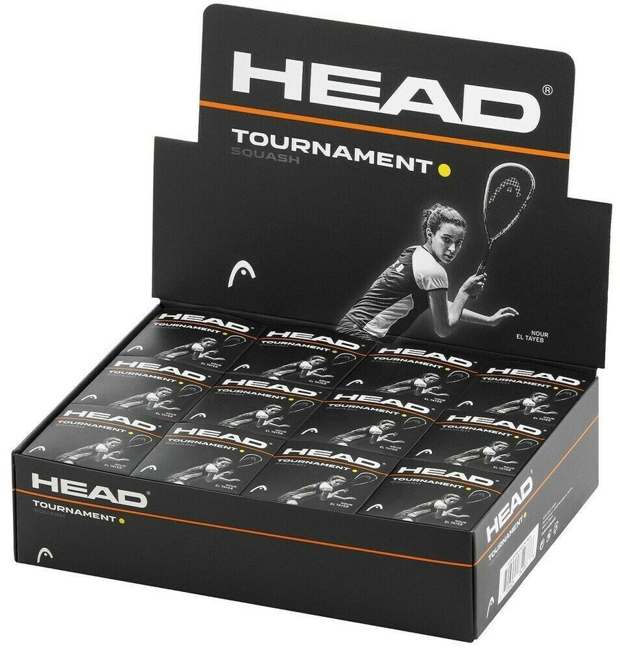 HEAD Tournament Squash Balls with Advanced Rubber Compound - 12 Balls