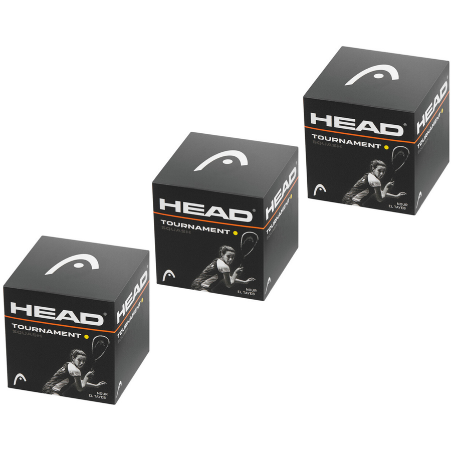 HEAD Tournament Squash Balls with Advanced Rubber Compound - 3 Balls