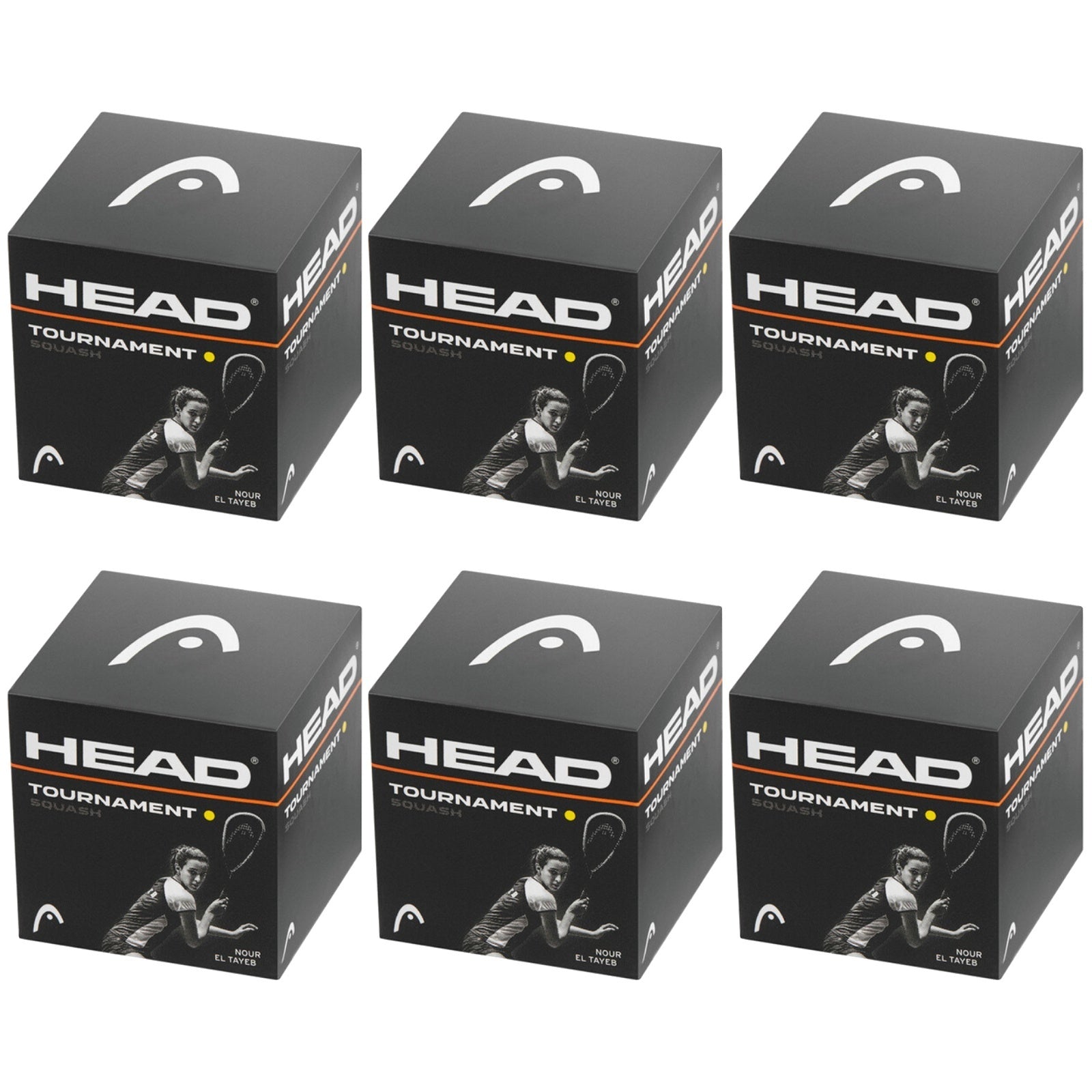 HEAD Tournament Squash Balls with Advanced Rubber Compound - 6 Balls