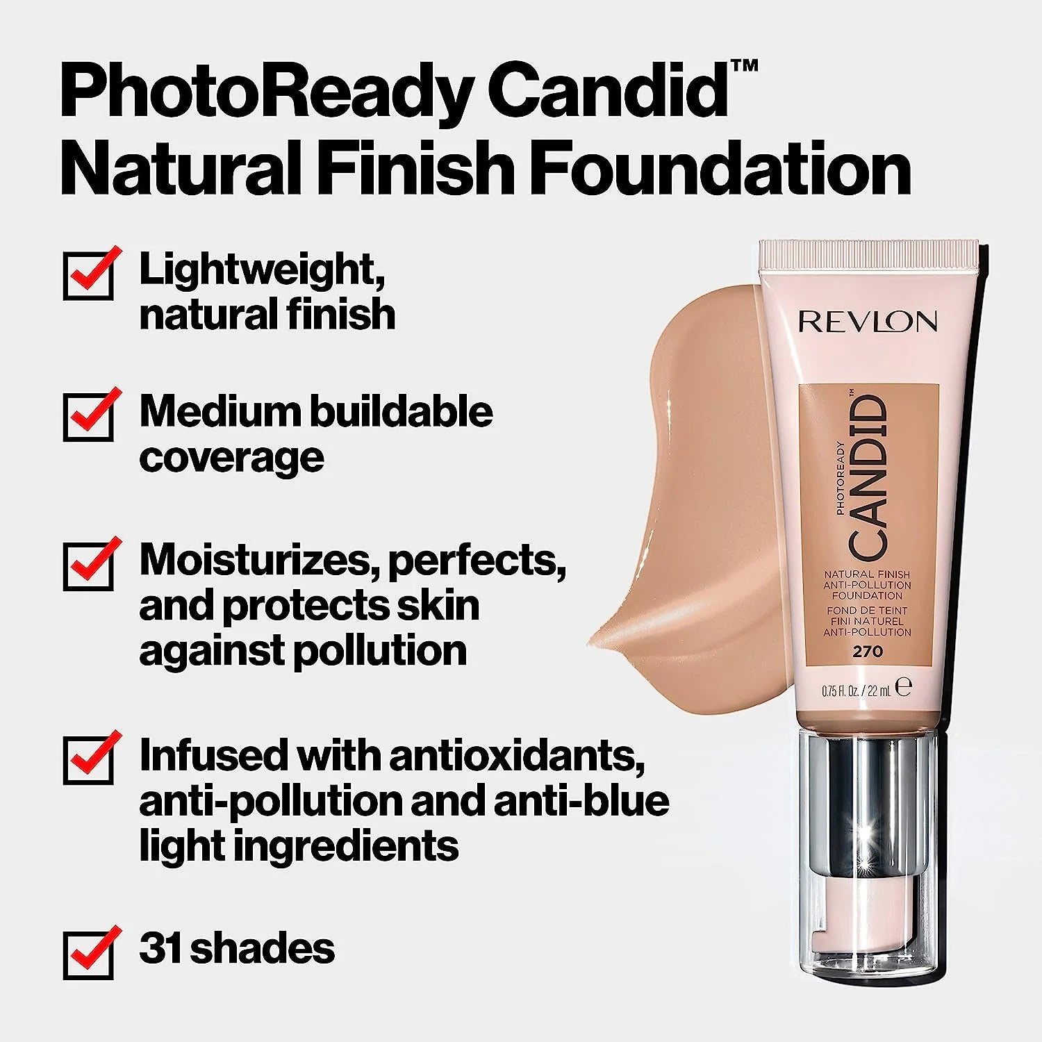 Revlon PhotoReady Candid Foundation 510 Cappuccino 22ml 2 Pack