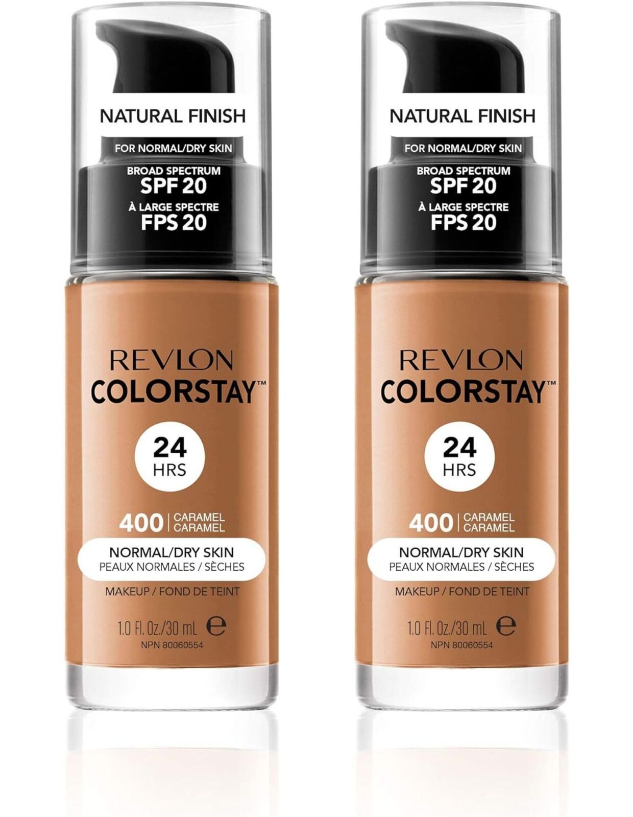 Revlon ColorStay Normal Dry Foundation SPF20 Caramel 400 30ml 2 Pack