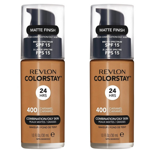 Revlon ColorStay Combination Oily Foundation SPF15 Caramel 400 30ml 2 Pack