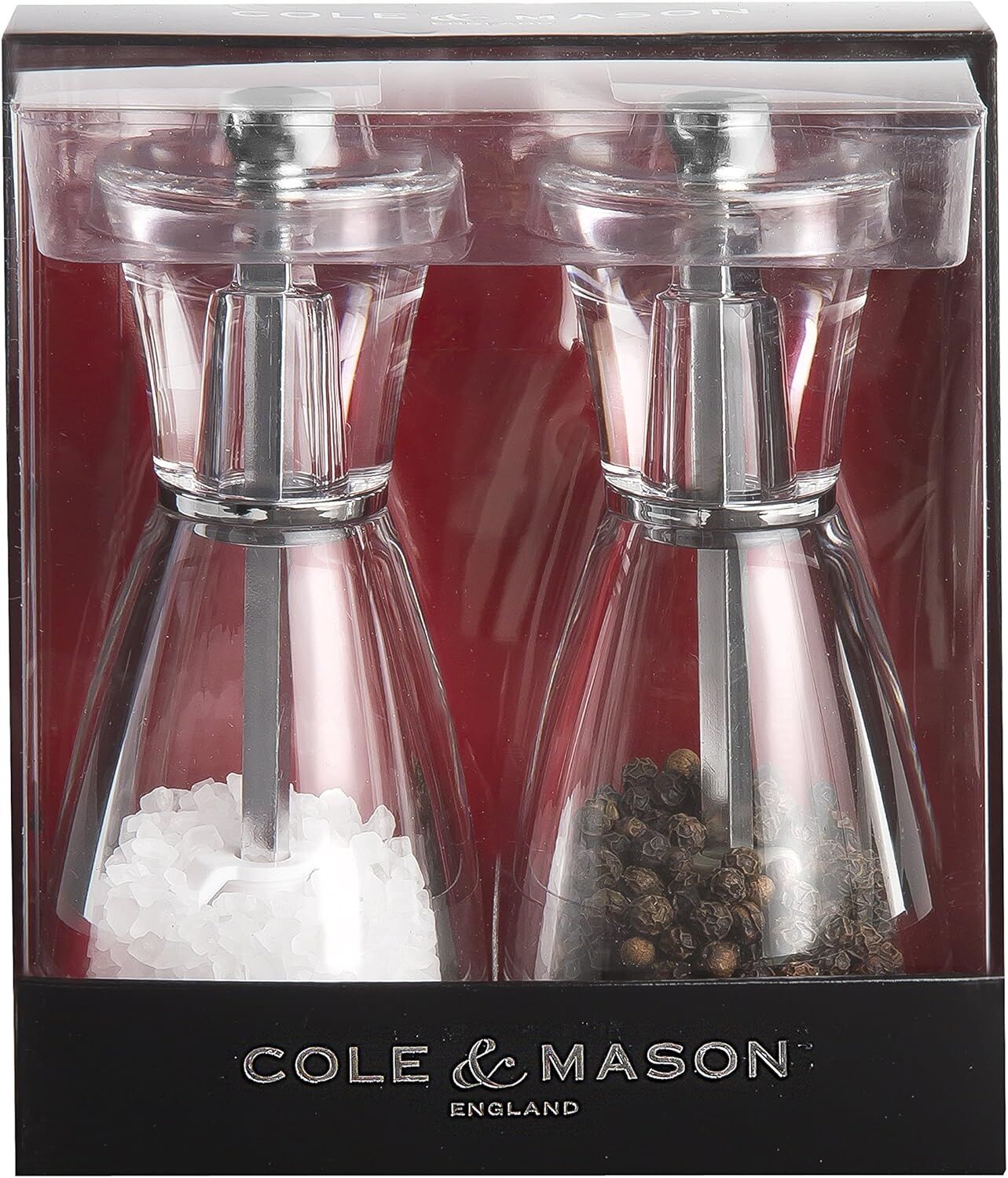 Cole & Mason Pina Salt and Pepper Mill Gift Set with Acrylic Design