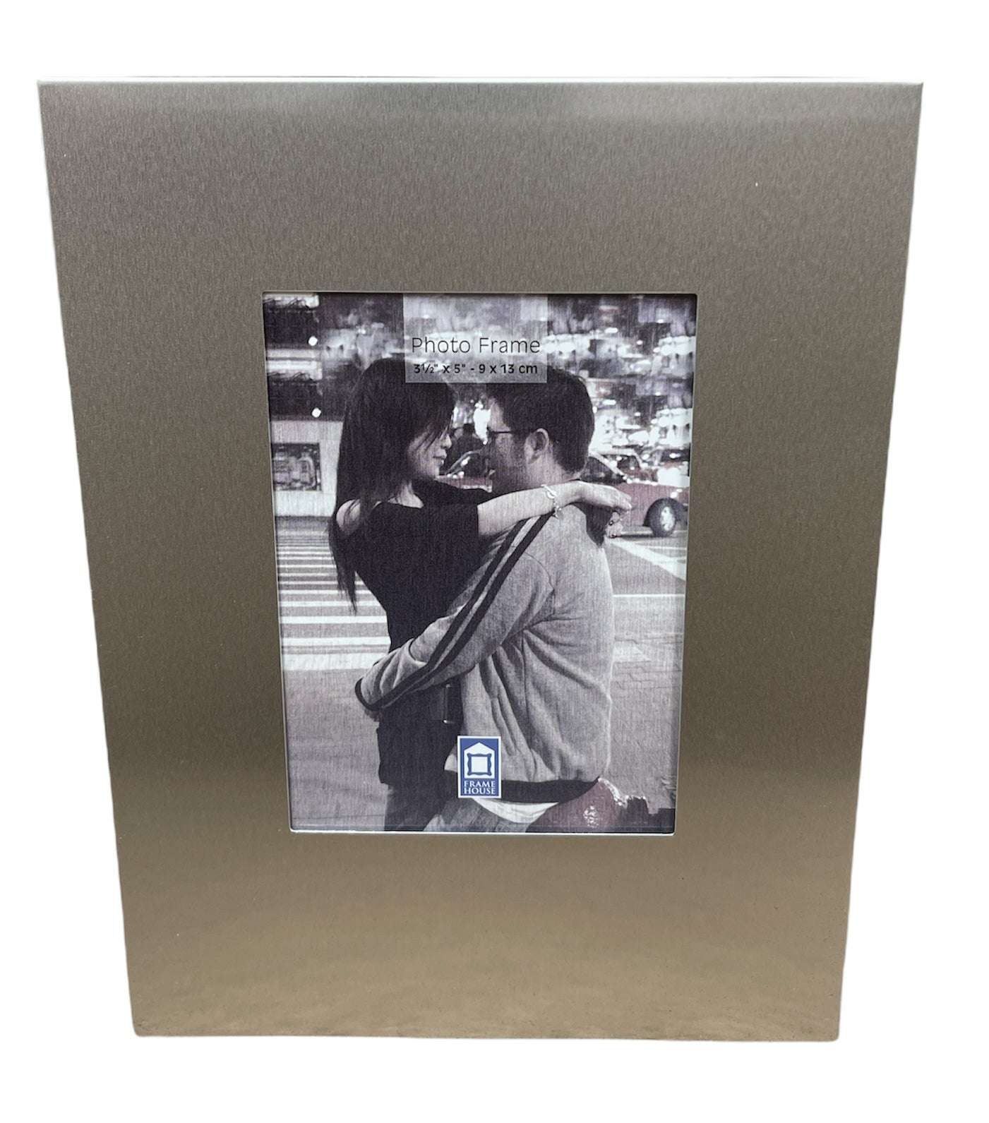 Premium Brushed Aluminium Photo Frame with Table Stand - 9 x 13cm