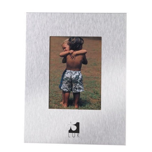 Premium Brushed Aluminium Photo Frame with Table Stand - 9 x 13cm