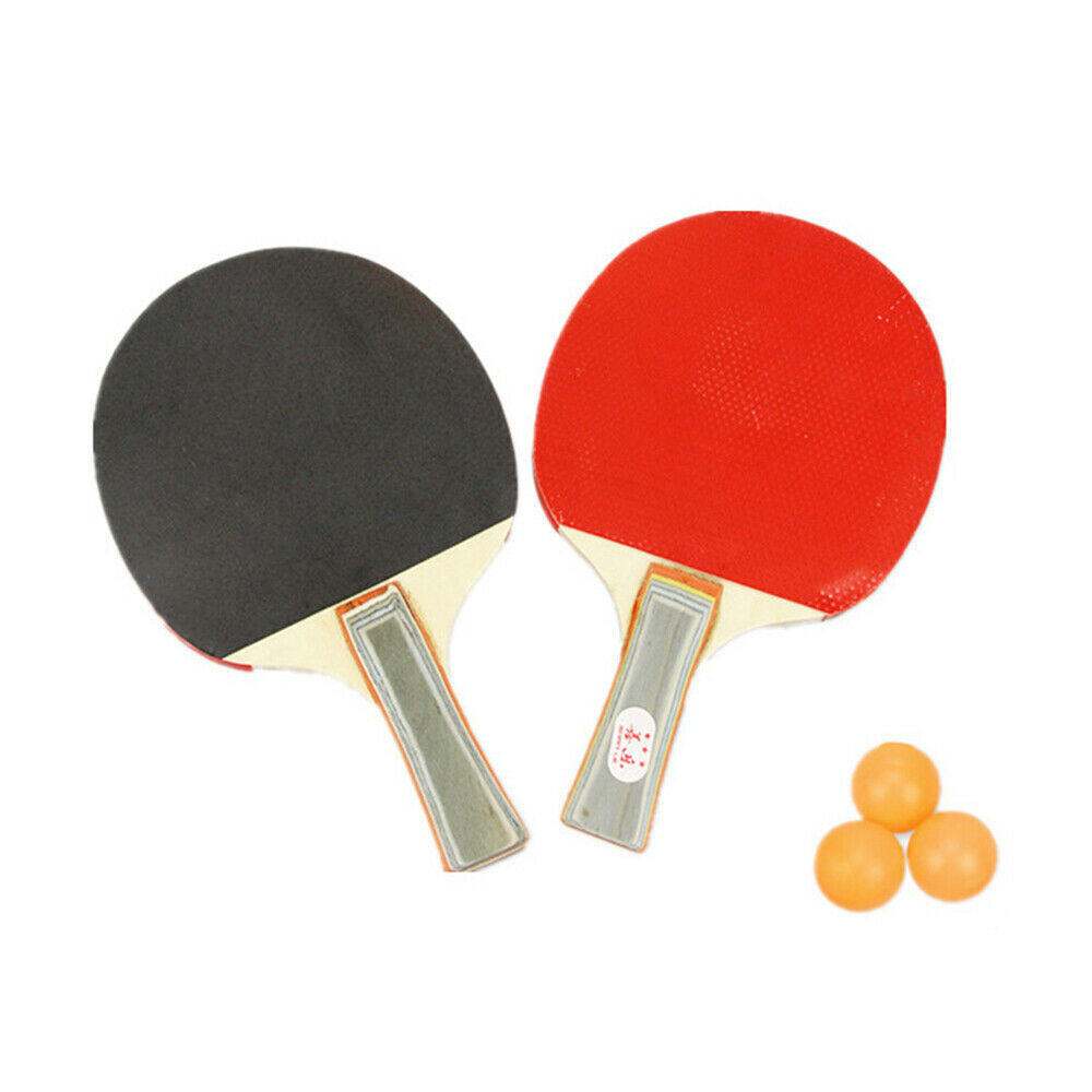 2 Players Table Tennis Set 2 Rackets Bats with 3 Ping Pong Balls Home Sports - SuperSaverAU - view 1
