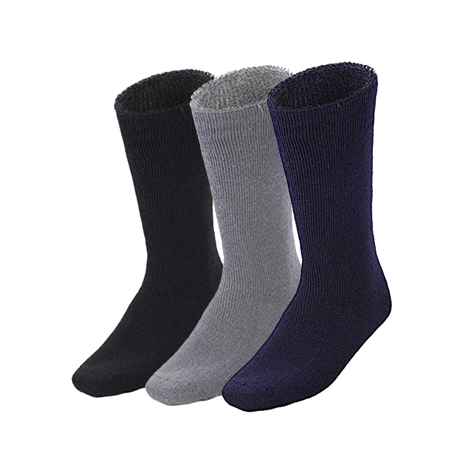 Premium 3 Pair Men's Assorted Bamboo Heavy Duty Cushion Work Socks 11-14