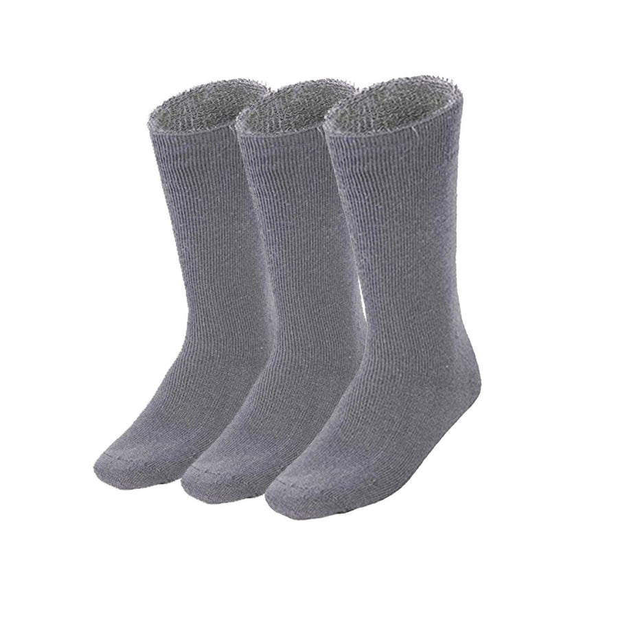 Premium 3 Pair Men's Charcoal Grey Bamboo Rich Heavy Duty Work Socks 11-14