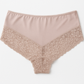 Premium 3 Pack Beige Women's Lace Boyleg Full Briefs AU 12