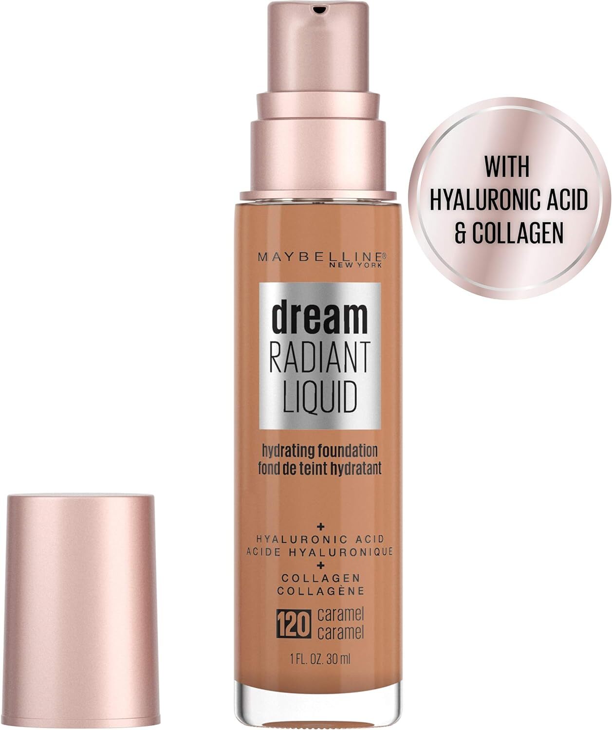 Maybelline Dream Radiant Liquid Foundation Caramel 120 30ml Hydrating Medium Coverage