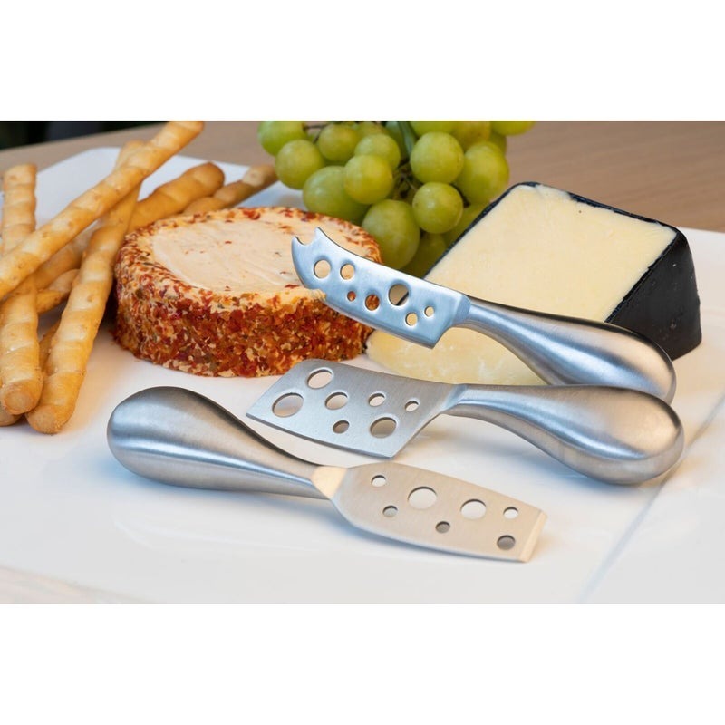 Premium Euroline Stainless Steel Cheese Knife Set - Silver, 3 Piece