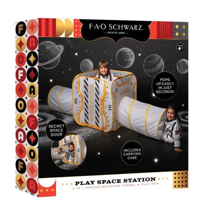 Fao Play Space Station 2 in 1 Indoor / Outdoor Tunnel & Play Tent Playpen - SuperSaverAU - view 4