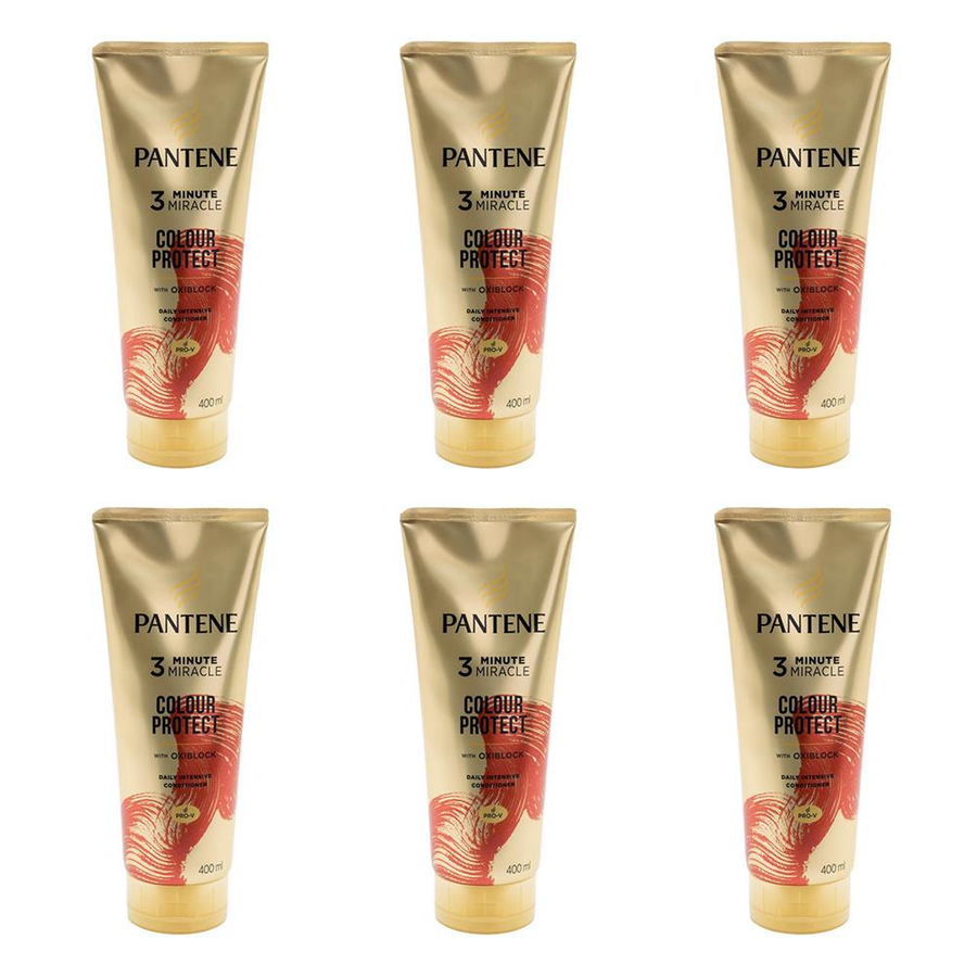Pantene 3 Minute Miracle Colour Protect Conditioner 400ml 6 Pack with Oxiblock