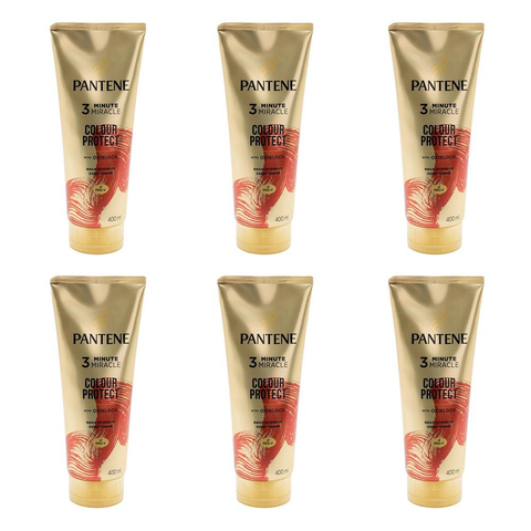Pantene 3 Minute Miracle Colour Protect Conditioner 400ml 6 Pack with Oxiblock