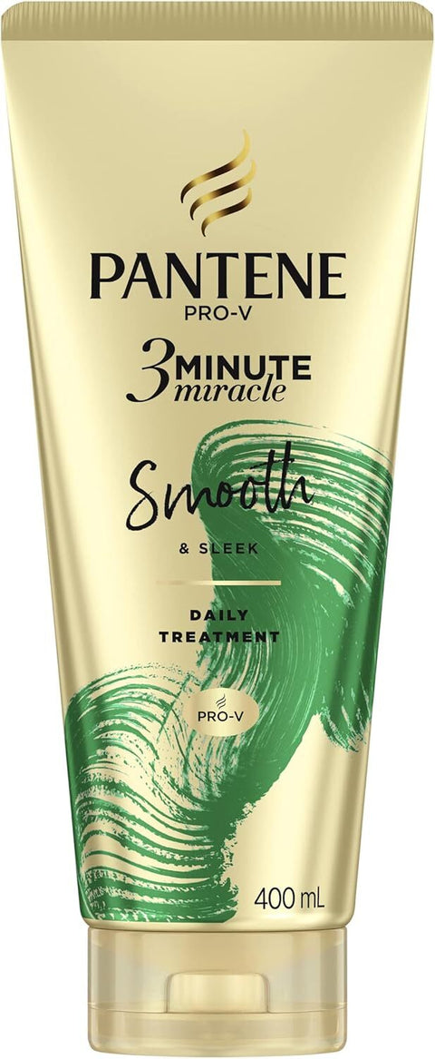 Pantene 3 Minute Miracle Smooth and Sleek - Deep Conditioning Treatment for Frizzy Hair, 400ml - SuperSaverAU - view 2
