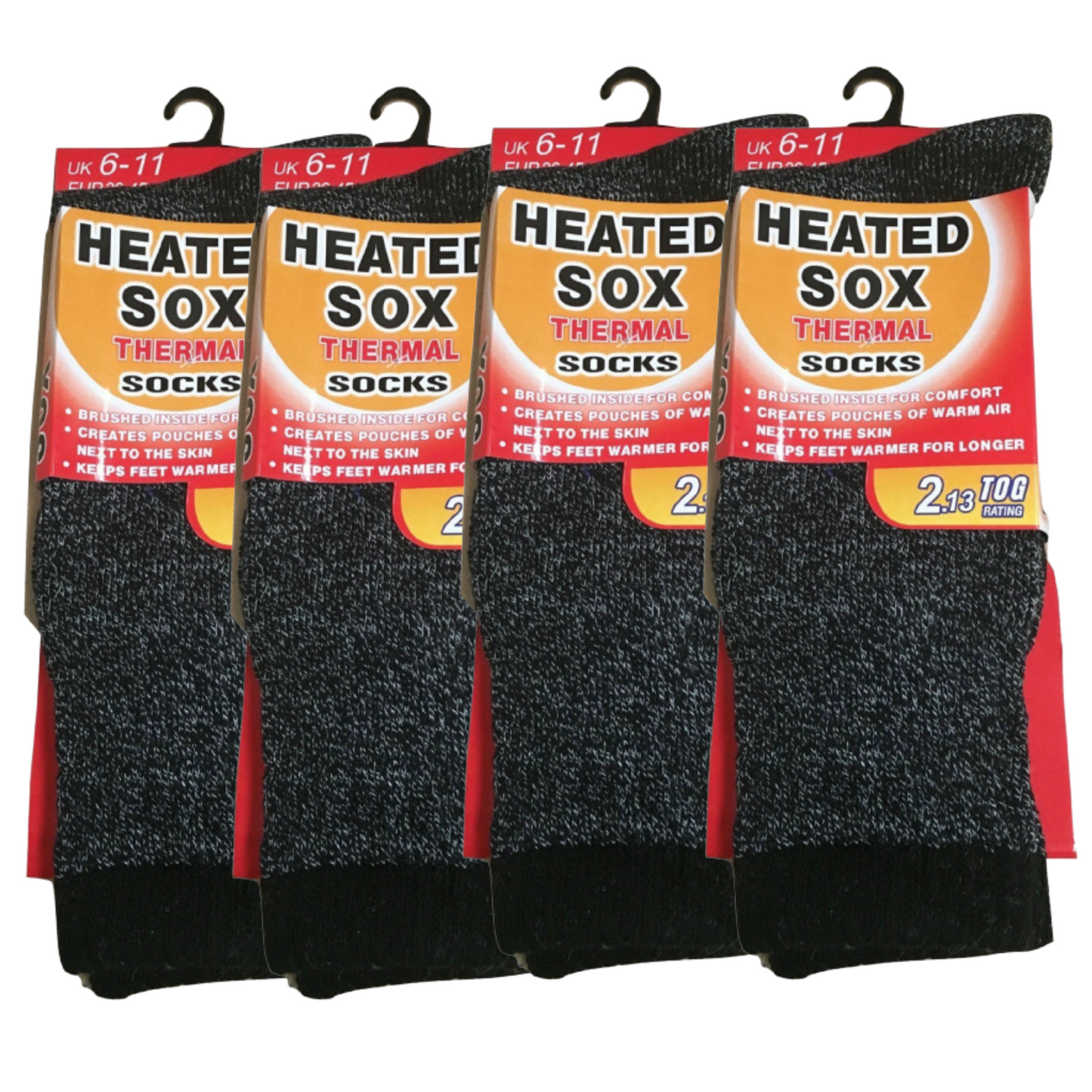 4 Pairs Men's Thermal Heated Socks - Warm Winter Comfort