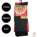 4 Pairs Men's Thermal Heated Socks - Warm Winter Comfort - SuperSaverAU - view 3