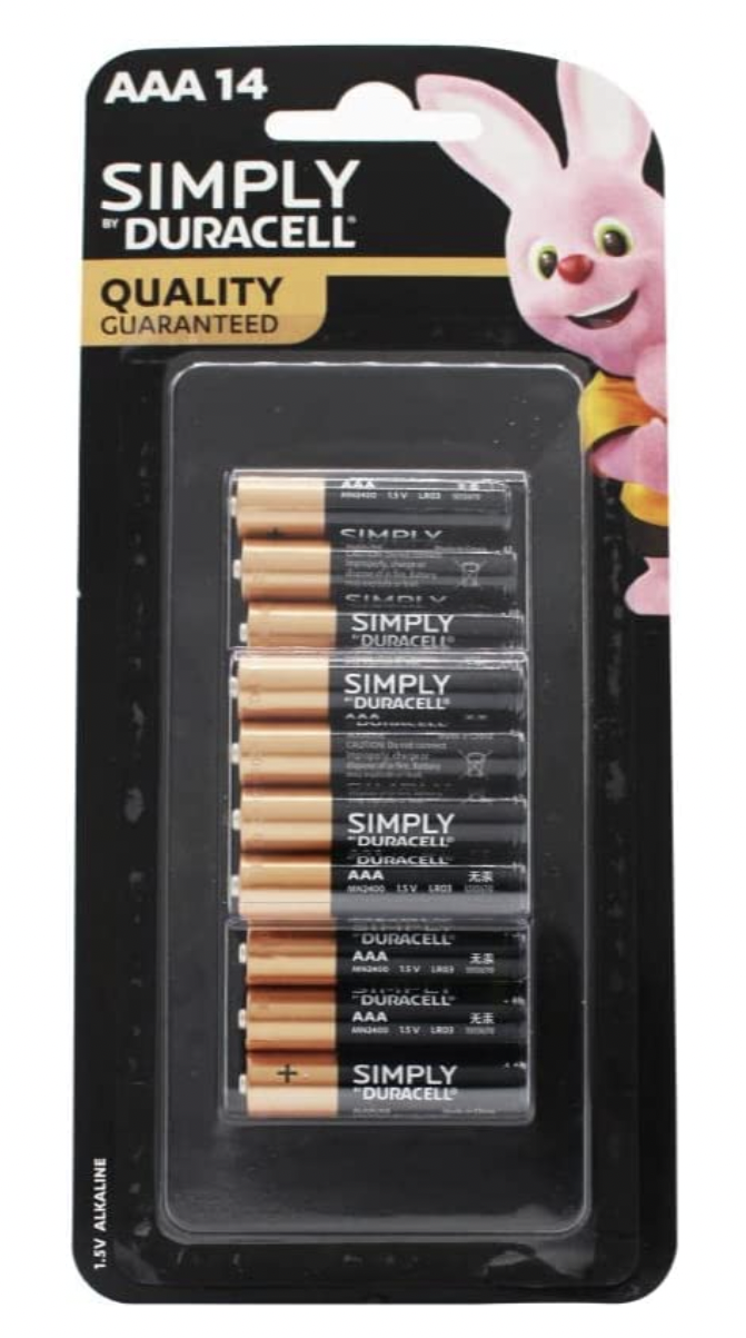 Duracell Simply AAA 1.5V Alkaline Batteries - Pack of 14