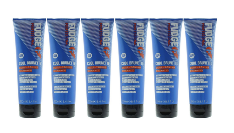 Fudge Cool Brunette Blue Toning Shampoo 250ml 6 Pack for Brown Hair