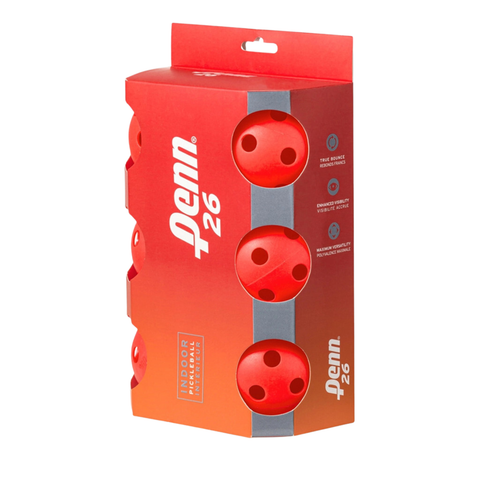 PENN 26 Indoor Pickleball Balls with True Bounce - Pack of 6