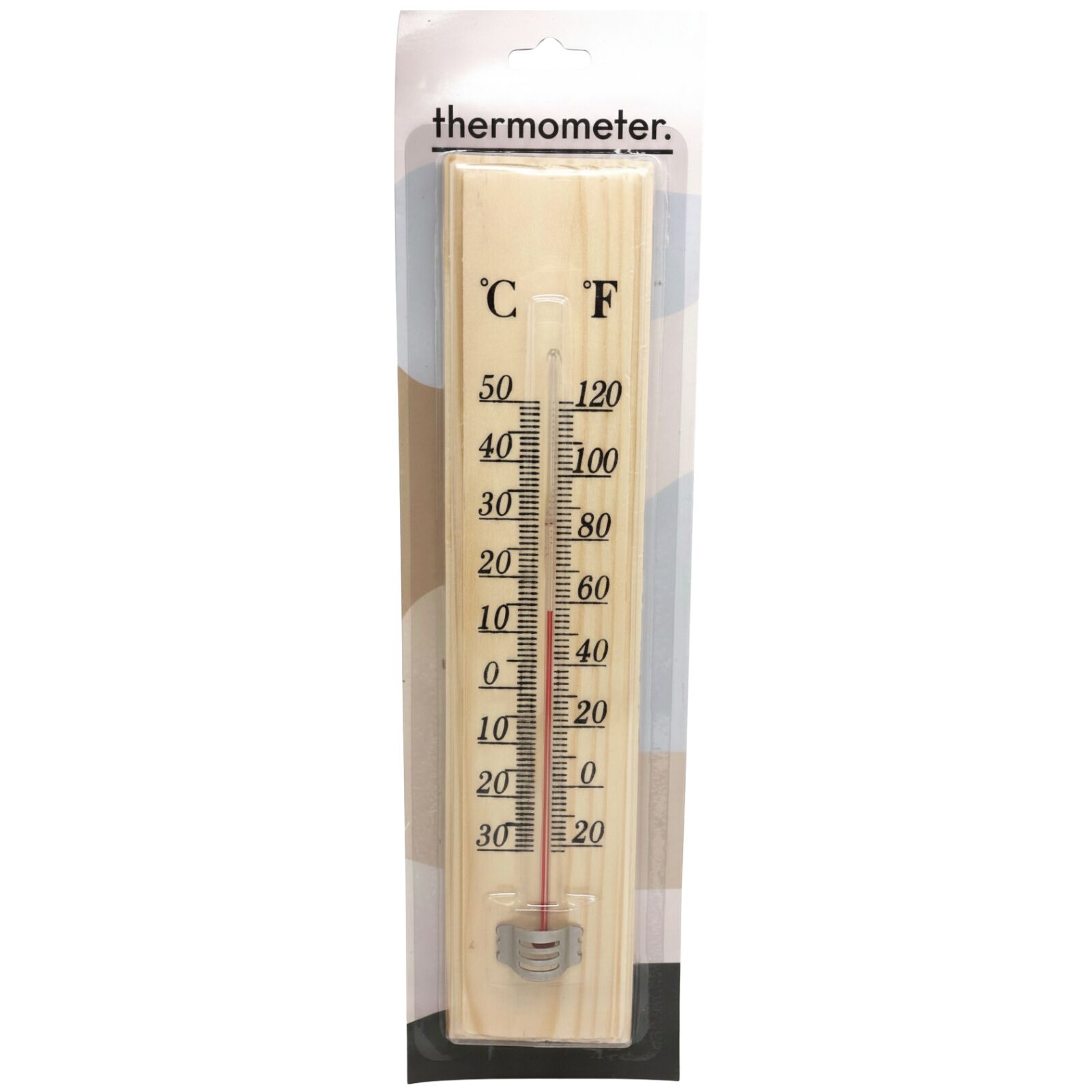Premium Wooden Indoor Outdoor Wall Thermometer - 27cm