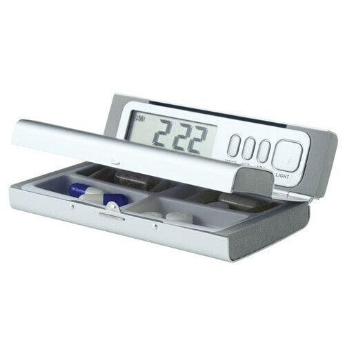 TravelPal Pill Dispenser Case 110x58x21mm with Alarms & 4 Compartments - SuperSaverAU - view 2