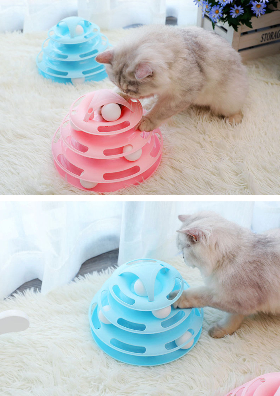 Premium Interactive Cat Track Ball Tower Toy with Multi-Level Tracks